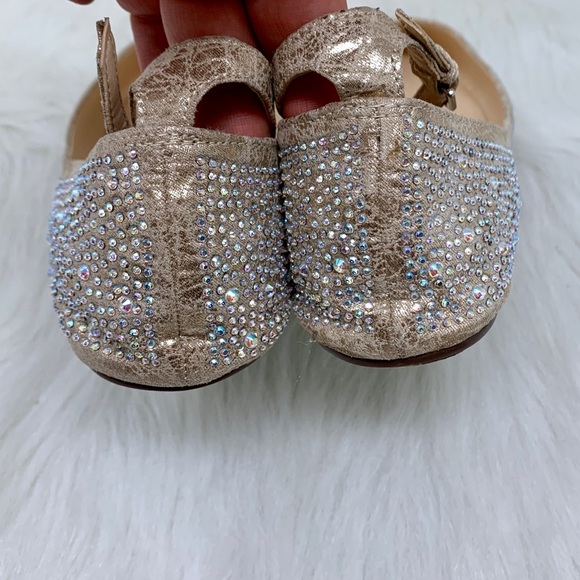 Betsey Johnson Blue JOY Jewel Ankle Strap Flat 8 - Picture 5 of 8